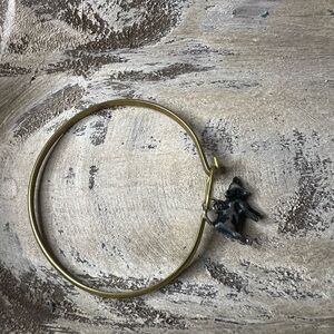 New Gold Bracelet with Black Cow Charm